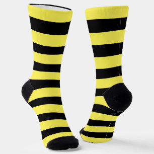 Cute Black And Yellow Striped Socks