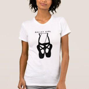 Cute Black Ballet Slippers En Pointe Ballet Girl T-Shirt