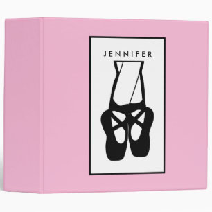 Cute Black Ballet Slippers En Pointe Binder