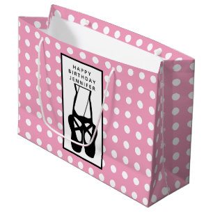 Cute Black Ballet Slippers En Pointe Large Gift Bag