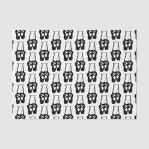 Cute Black Ballet Slippers En Pointe Pattern Tissue Paper