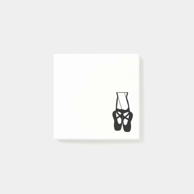 Cute Black Ballet Slippers En Pointe Post-it Notes (Front)
