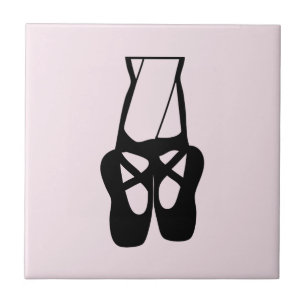 Cute Black Ballet Slippers En Pointe Tile
