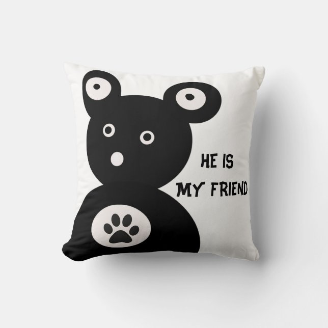 Cute  Black Bear Cushion (Front)