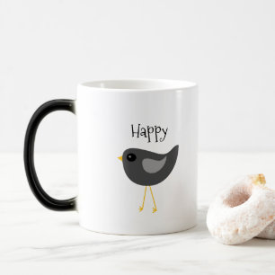 Cute black bird mug