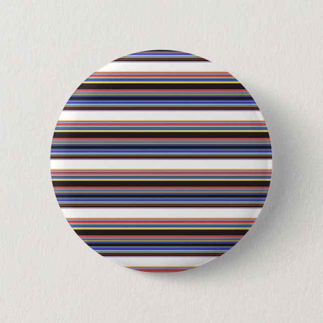 Cute black blue stripes 2 inch round button (Front)