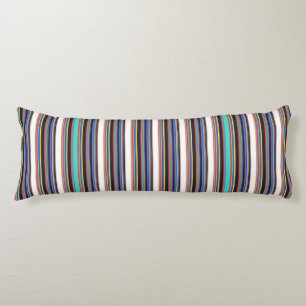 Cute black blue stripes body pillow
