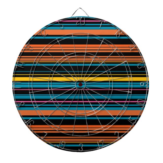 Cute black blue stripes dartboard (Front)