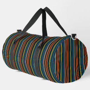Cute black blue stripes duffle bag