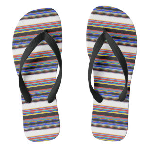 Cute black blue stripes flip flops