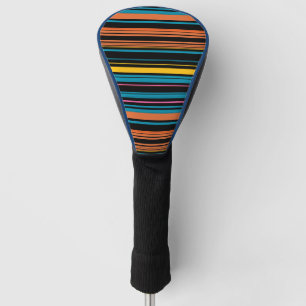 Cute black blue stripes golf head cover