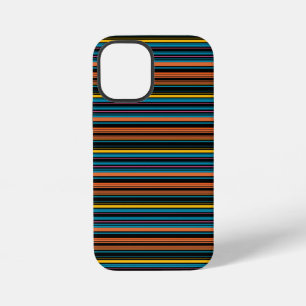 Cute black blue stripes iPhone 12 mini case