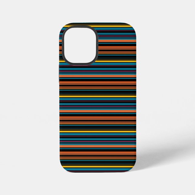 Cute black blue stripes iPhone case (Back)