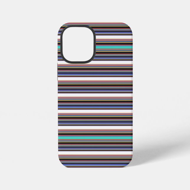 Cute black blue stripes iPhone case (Back)