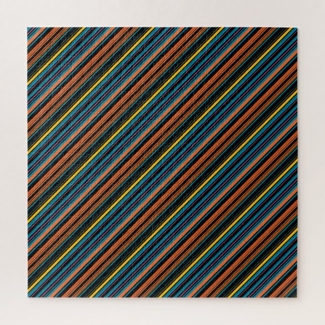 Cute black blue stripes jigsaw puzzle (Vertical)