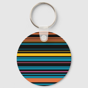 Cute black blue stripes keychain