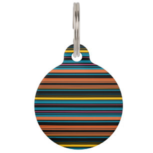 Cute black blue stripes pet tag