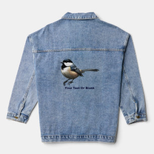 Cute Black-Capped Chickadee Denim Jacket