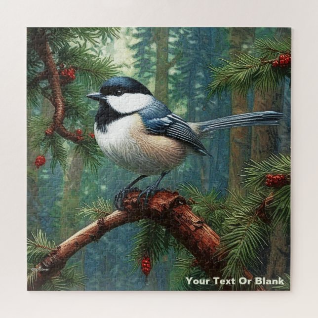 Cute Black-Capped Chickadee Jigsaw Puzzle (Horizontal)