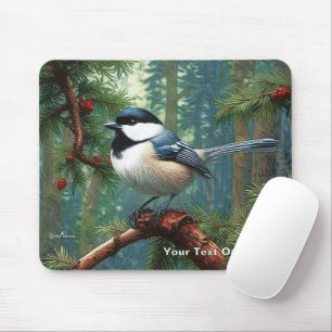 Cute Black-Capped Chickadee Mouse Pad
