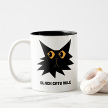 Cute Black Cartoon Cat with text.
