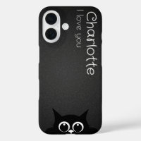 Cute black cartoon cats name charcoal