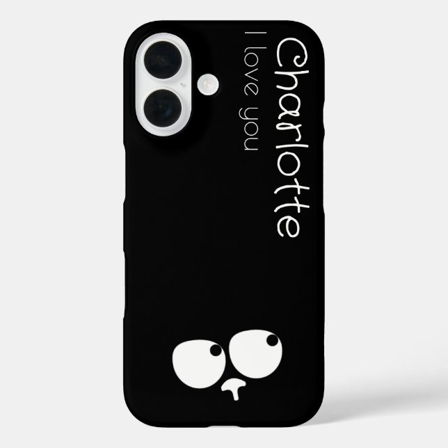 Cute black cartoon cats name charcoal Case-Mate iPhone case (Back)