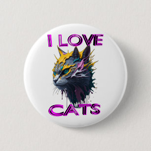 Cute black cat 1 2 inch round button
