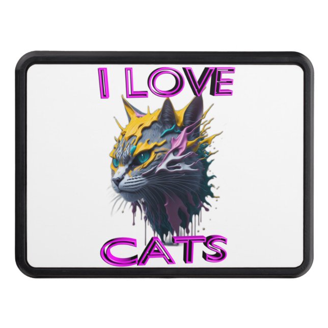 Cute black cat  1 trailer hitch cover (Front)