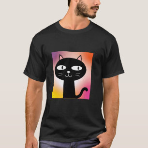 Cute Black Cat and Big Eyes T-Shirt