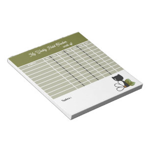 Cute Black Cat and flower – Personalized Notepad