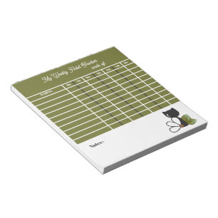 Cute Black Cat and flower – Personalized Notepad