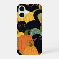 Cute Black Cat and Pumpkin Halloween Seamless