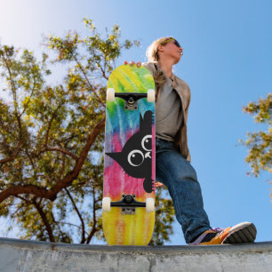 Cute Black Cat Big eyes skateboard