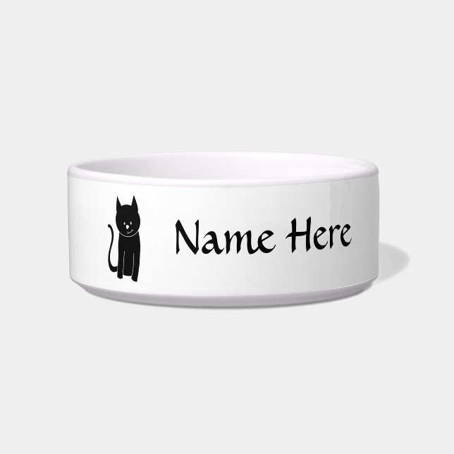 Cute Black Cat Bowl (Front)