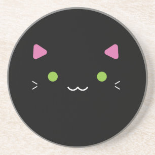 Cute Black Cat Coaster