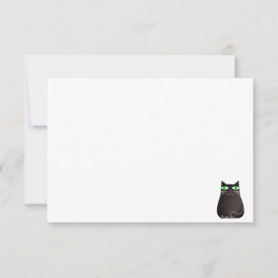 Cute Black Cat Custom Blank Card