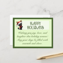 Cute Black Cat Customizable Greetings Postcard