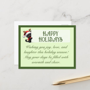 Cute Black Cat Customizable Greetings Postcard