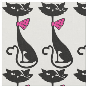 CUTE BLACK CAT FABRIC
