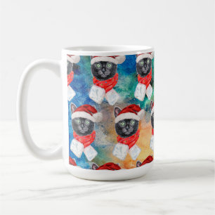 Cute Black Cat Funny Christmas Holidays Coffee Mug