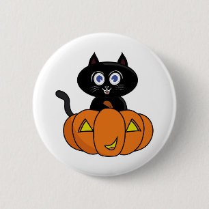 Cute Black Cat Halloween 2 Inch Round Button