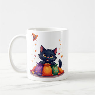 Cute Black Cat Halloween Candy Mug