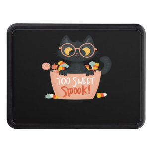 Cute Black Cat Halloween Candy Too Sweet Spook – P Trailer Hitch Cover