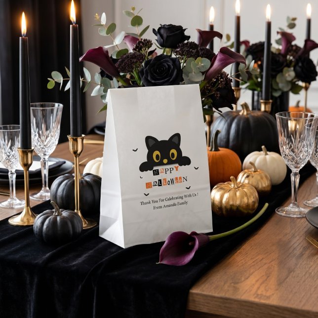 Cute Black Cat Halloween Favour Bag (Creator Uploaded)