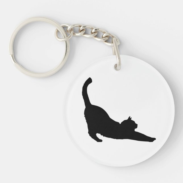 Cute Black Cat Halloween Keychain (Front)
