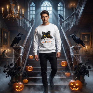 Cute Black Cat Halloween Sweatshirt