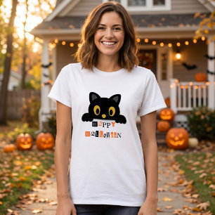 Cute Black Cat Halloween T-Shirt