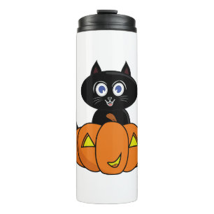 Cute Black Cat Halloween Thermal Tumbler