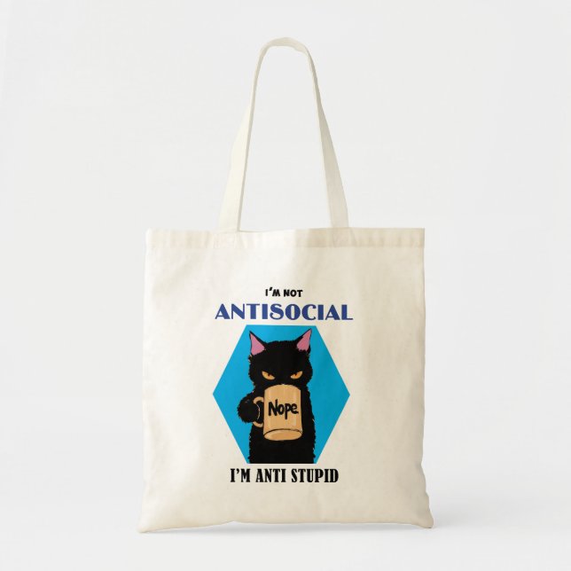 Cute Black Cat having cafe Tote Bag (Front)